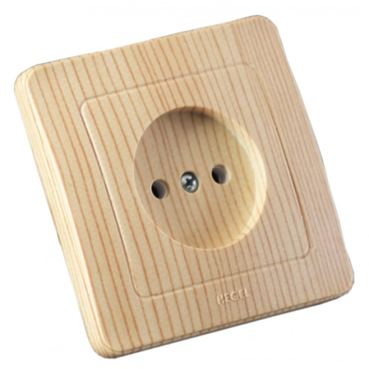 РС16-301-02 Розетка скрытой установки, одноместная, цвет сосна