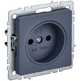 IEK BRITE BASE Маренго Розетка 1-м б/з без защ штор 10А РС10-1-0-БрМ