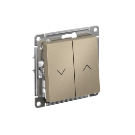 Systeme Electric AtlasDesign Шампань Выключатель 2-клавишный жалюзи, 10А, механизм
