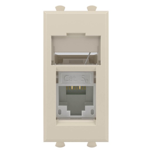 Компьютерная розетка RJ-45 модульная, кат.5е, Avanti, ванильная дымка, 1 модуль