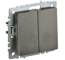 IEK BRITE BASE Темн.бронза Выключ. 2-кл прох 10А ВС10-2-6-БрТБ
