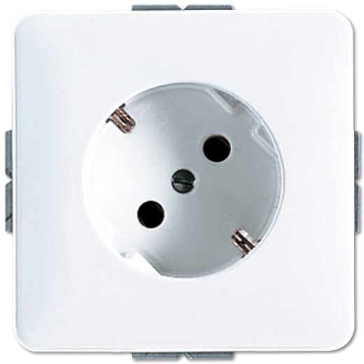 Штепсельная розетка SCHUKO с поворотом на 45°, 16A 250V~, центральная плата, белая