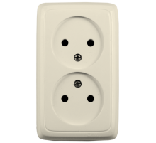 Hegel Альфа наруж Слоновая кость РА16-141-01 Розетка двойная