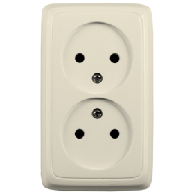 Hegel Альфа наруж Слоновая кость РА16-141-01 Розетка двойная