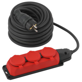 ЭРА Удлинитель силовой UK-3e-3x1,5-20m-IP44(KG) с заземлением 3 розетки каучук 20м КГ 3х1,5мм2 IP44