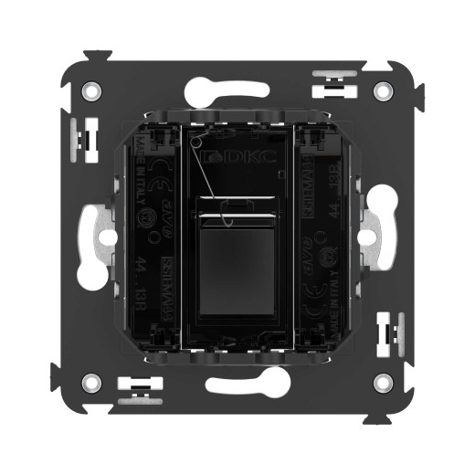 HDMI розетка одинарная в стену, тип А-А, Avanti, черный квадрат