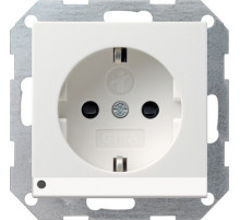 Gira S-55 Бел глянц Розетка с/з с защитой и индикацией напряжения