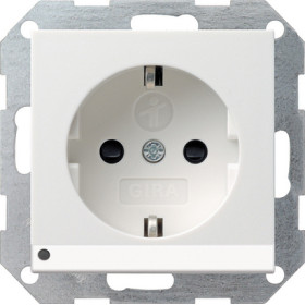 Gira S-55 Бел глянц Розетка с/з с защитой и индикацией напряжения