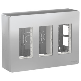 Schneider Electric Unica System+ Алюминий Блок открытой установки 3х2