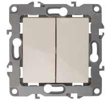 ЭРА 12-1106-02 Переключатель двойной, 10АХ-250В, IP20, Эра12, слоновая кость (10/100/3200)