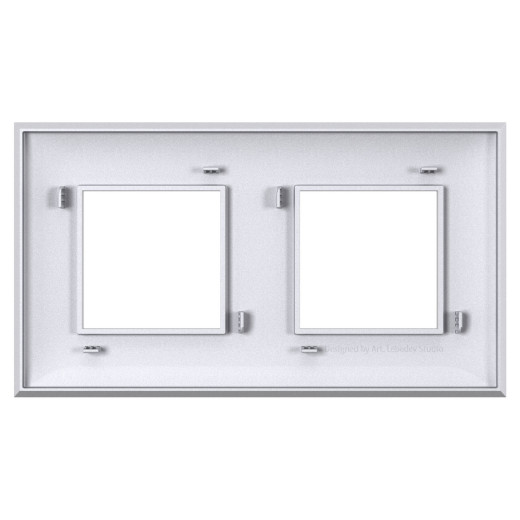 Рамка 2 поста (4 мод.), Avanti, закаленная сталь