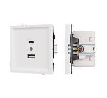 Arlight Механизм USB розетки SCT-TENDO-MUAC-SFPL-WH (5V, 3A, QC3) (-)