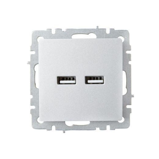 BRITE Роз. USB A+A 3,1А РЮ10-1-БрА алюм. IEK