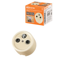 TDM Розетка TV+R+ SAT проходная сл. кость «Болонь»