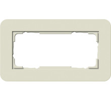 Gira E3 Песочный/Белый Рамка 2-ая без перегородки