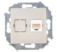 Simon 15 Шампань Розетка компьютерная 1-ая RJ45 кат.5е