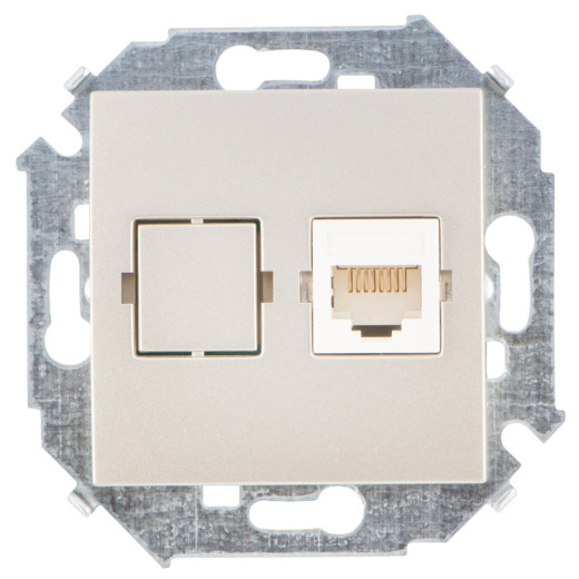 Simon 15 Шампань Розетка компьютерная RJ45 кат.5е
