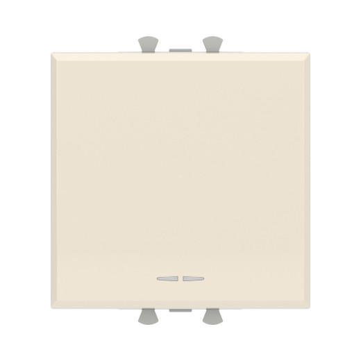 Кнопка одноклавишная модульная, Avanti, ванильная дымка, 2 модуля