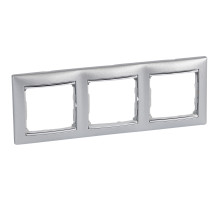 Legrand Valena Алюминий/Серебряный штрих Рамка 3-ая горизонт..