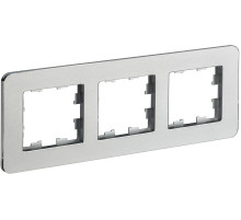 IEK BRITE DECOR Алюминий металл. скругл.угол Рамка 3-м РУ-3-1-Бр RE