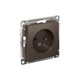Systeme Electric AtlasDesign Мокко Розетка б/з со шторками, 16А, механизм