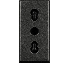 BT Axolute Антрацит Розетка с/з Euro-Italian 10А/16А, 1 мод.