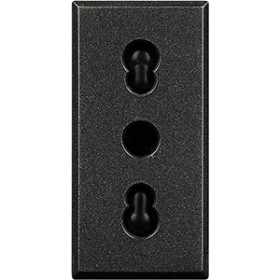 BT Axolute Антрацит Розетка с/з Euro-Italian 10А/16А, 1 мод.