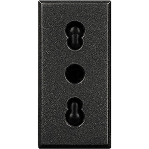 Axolute Розетка 2К+З, 10/16 А 250 В~ с экранированными контактами, цвет антрацит