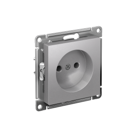 Systeme Electric AtlasDesign Алюминий Розетка без заземления без шторок, 16А, мех., быстрозажим. клем.