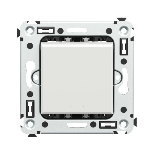 Выключатель одноклавишный в стену, Avanti, белое облако