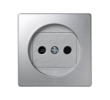 Simon 73 loft Алюминий Накладка розетки б/з с защитными шторками