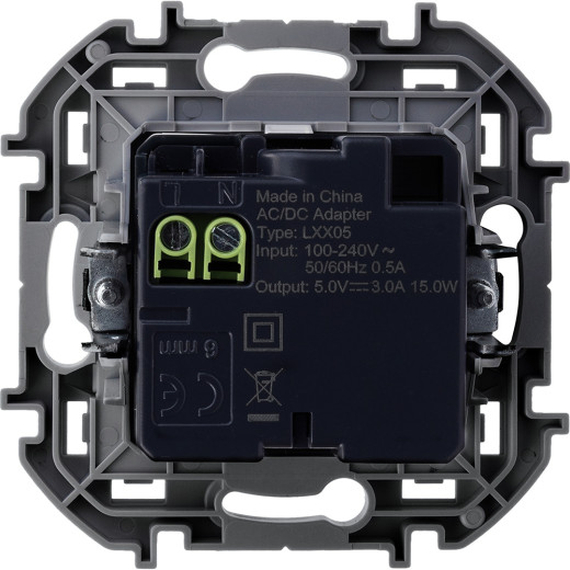 Зарядное устройство USB тип А+С - Legrand Inspiria - 3000мА 5В - белый