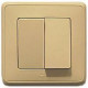 Выключатель - Cariva - двухклавишный - автоматические клеммы - 10 А - 250 В~ - слоновая кость