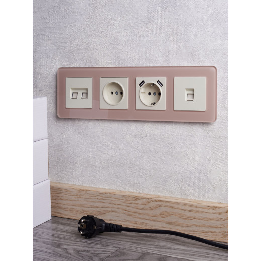 BRITE Рамка 4-мест. РУ-4-2-Бр стекло дым. RE IEK