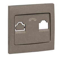 EKF PROxima Валенсия лицевая панель розетки Phone 1-местная графит.