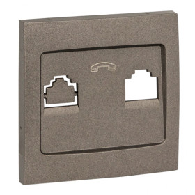 EKF PROxima Валенсия лицевая панель розетки Phone 1-местная графит.