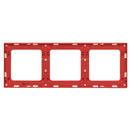 Стокгольм Рамка 3-местная белая с линией цвета красный EKF PROxima