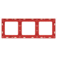 Стокгольм Рамка 3-местная белая с линией цвета красный EKF PROxima