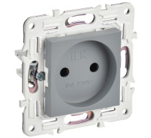 IEK SKANDY Серый Розетка б/з 10А SK-R02Gr
