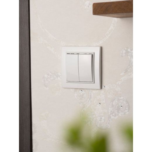 Минск Выключатель 2-клавишный СП,10А, белый EKF Basic