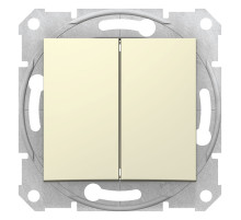 Schneider Electric Sedna Беж Выключатель 2-клавишный 10А (сх.5)