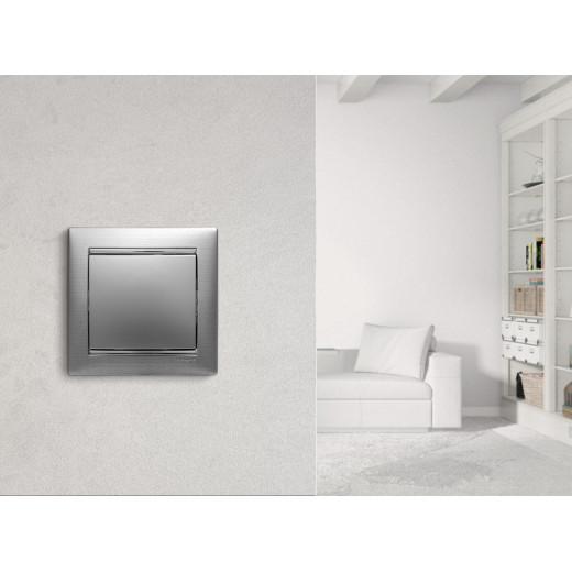 Выключатель одноклавишный - Legrand Valena - 10А 250В схема 1 безвинтовые зажимы - алюминий