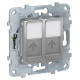 UNICA NEW розетка компьютерная, RJ45, двойная, кат. 5е UTP, алюминий