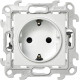 Розетка 2К+3 с защитными шторками Push&Go , белый