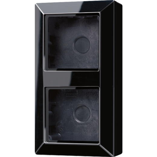 Коробка для накладного монтажа 2-кратная, чёрная