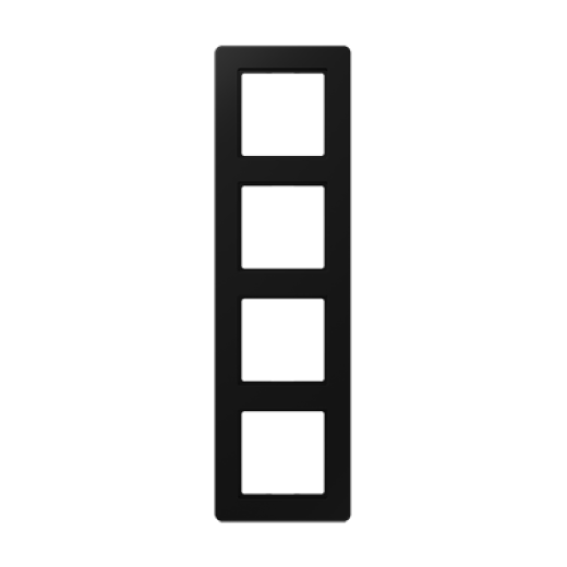 Рамка 4 поста, серия AFLOW, термопласт, черный матовый