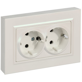 IEK BRITE Роз. 2-я с з/к/ш пл 16А в сб. РСшПл12-3-БрЖ жемч.