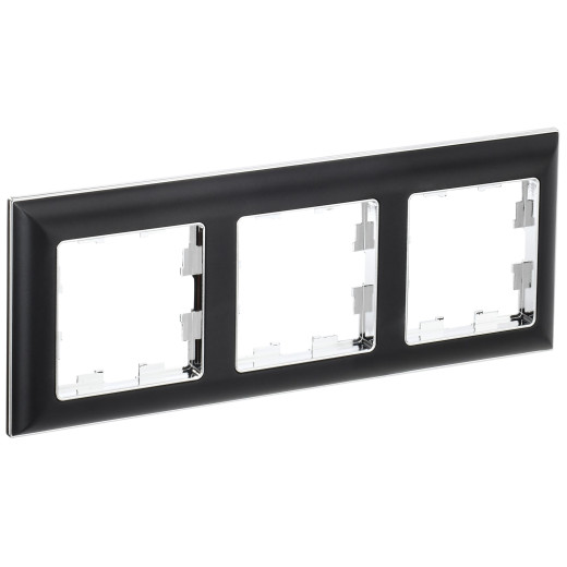 BRITE Рамка 3-мест. РУ-3-Бр хром/черн. IEK