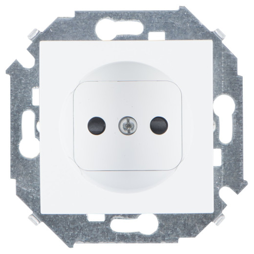 Simon 15 Белый Розетка 2P со шторками, 16А, 250В, винт.заж.