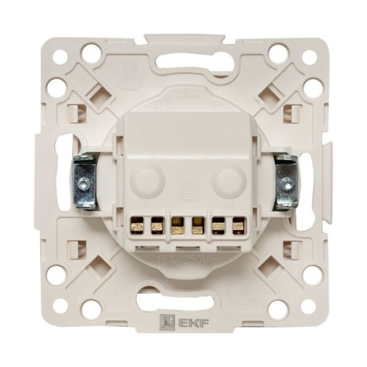 Стокгольм Механизм Розетки 1-местной с/з 16А винтовые клеммы белый с защ. штор. EKF PROxima